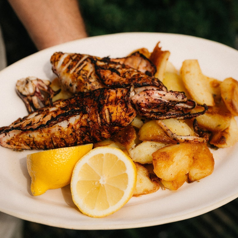Grilled Calamari & Chips