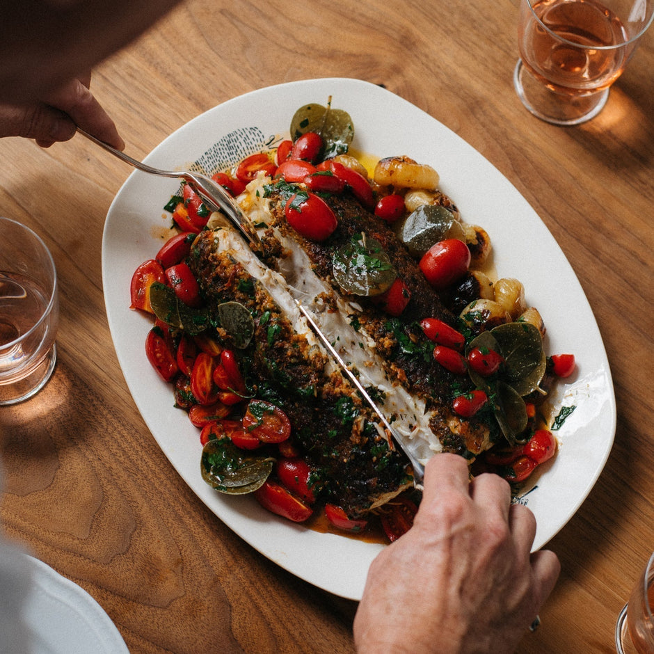 Roasted Hake Loin with Red Pepper Crust